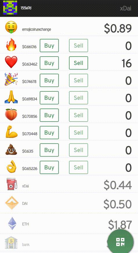 为了获胜，玩家需要在价格波动时不断进行买卖coins，点Sell或Buy就好了。玩家也可以点“交易所”按钮，自由转移这些垃圾币，或者随时变现（转成 xDai ）。